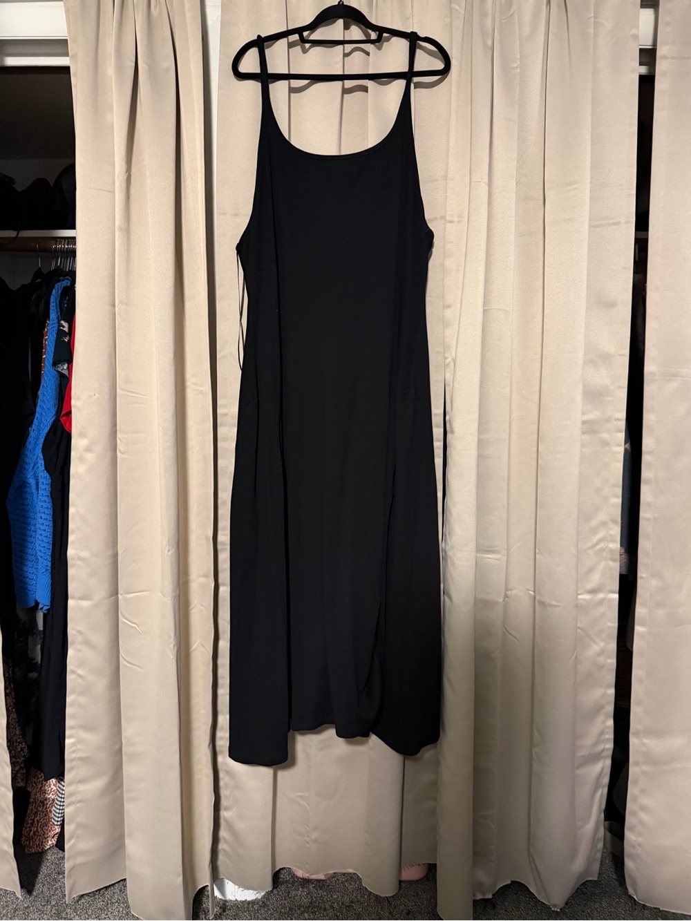 Old Navy Black Maxi Slip Dress with Scoop Neck